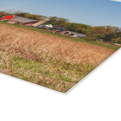 U R There Photography East Millington Road Farm Rustic Farmhouse Tempered-Glass Cutting Board
