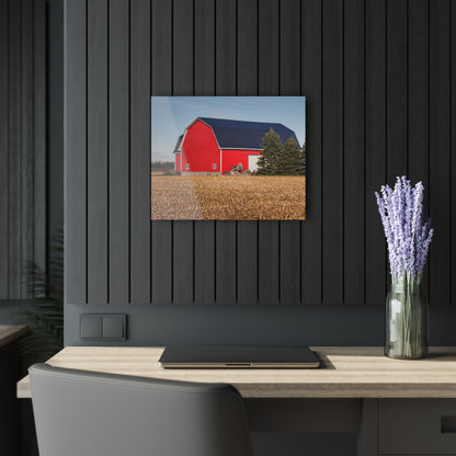 U R There Photography South Kirk Road Modern Red Rustic Farmhouse Acrylic Wall Print