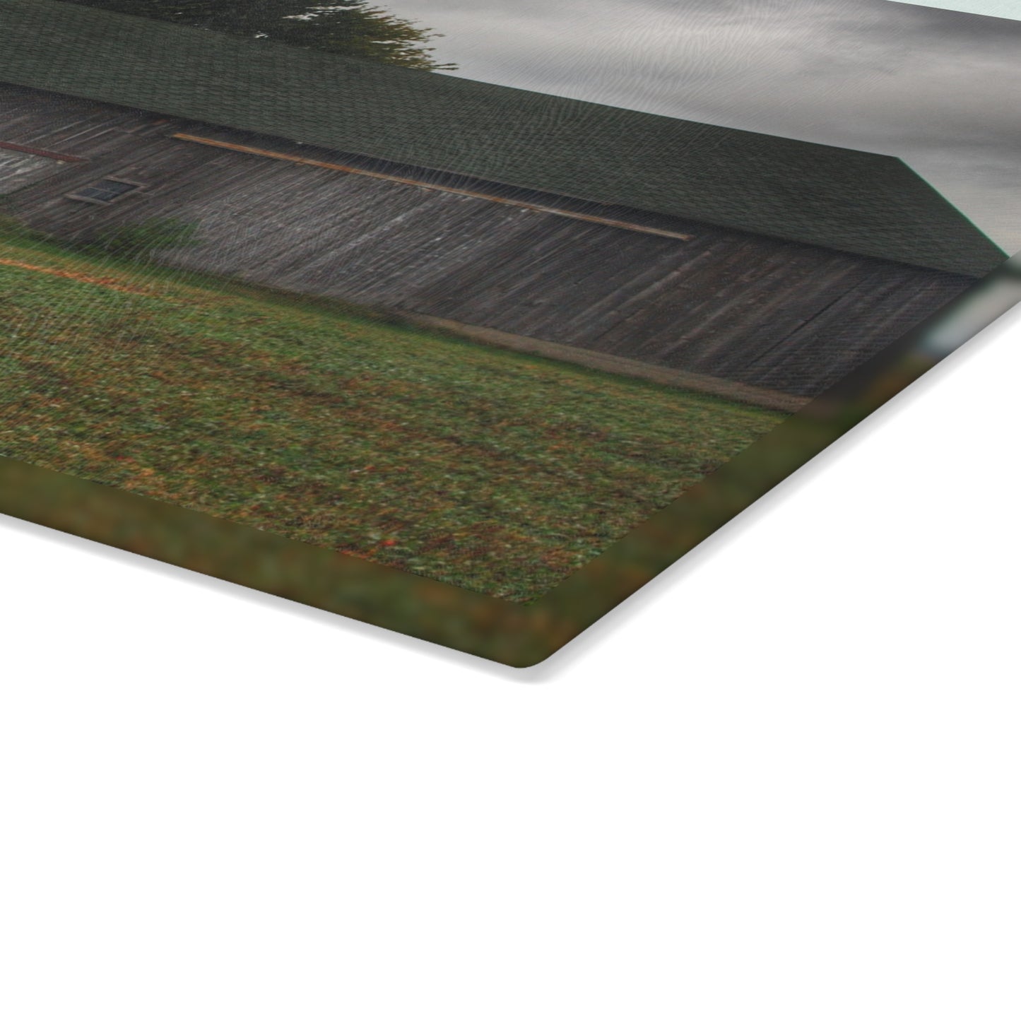 U R There Photography Weaver Road Grey Rustic Farmhouse Tempered-Glass Cutting Board