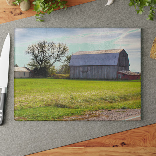 U R There Photography North Gera Road Red Rustic Farmhouse Tempered-Glass Cutting Board