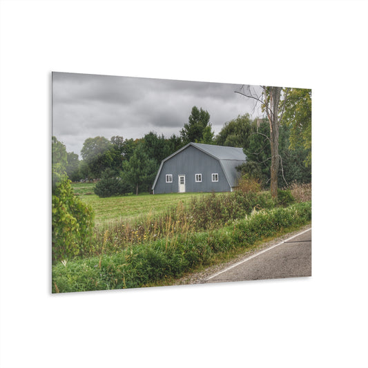 U R There Photography Hinson Road Grey Quonset Rustic Farmhouse Acrylic Wall Print
