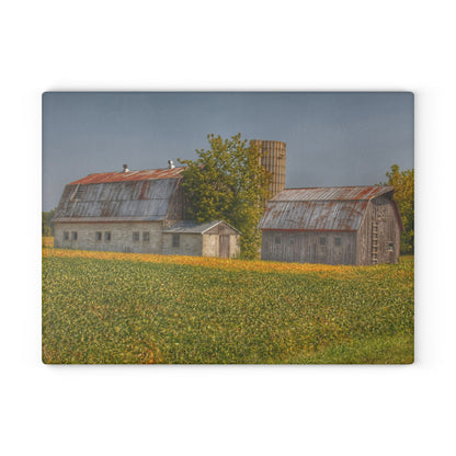 U R There Photography Swaffer Road Duo Rustic Farmhouse Tempered-Glass Cutting Board