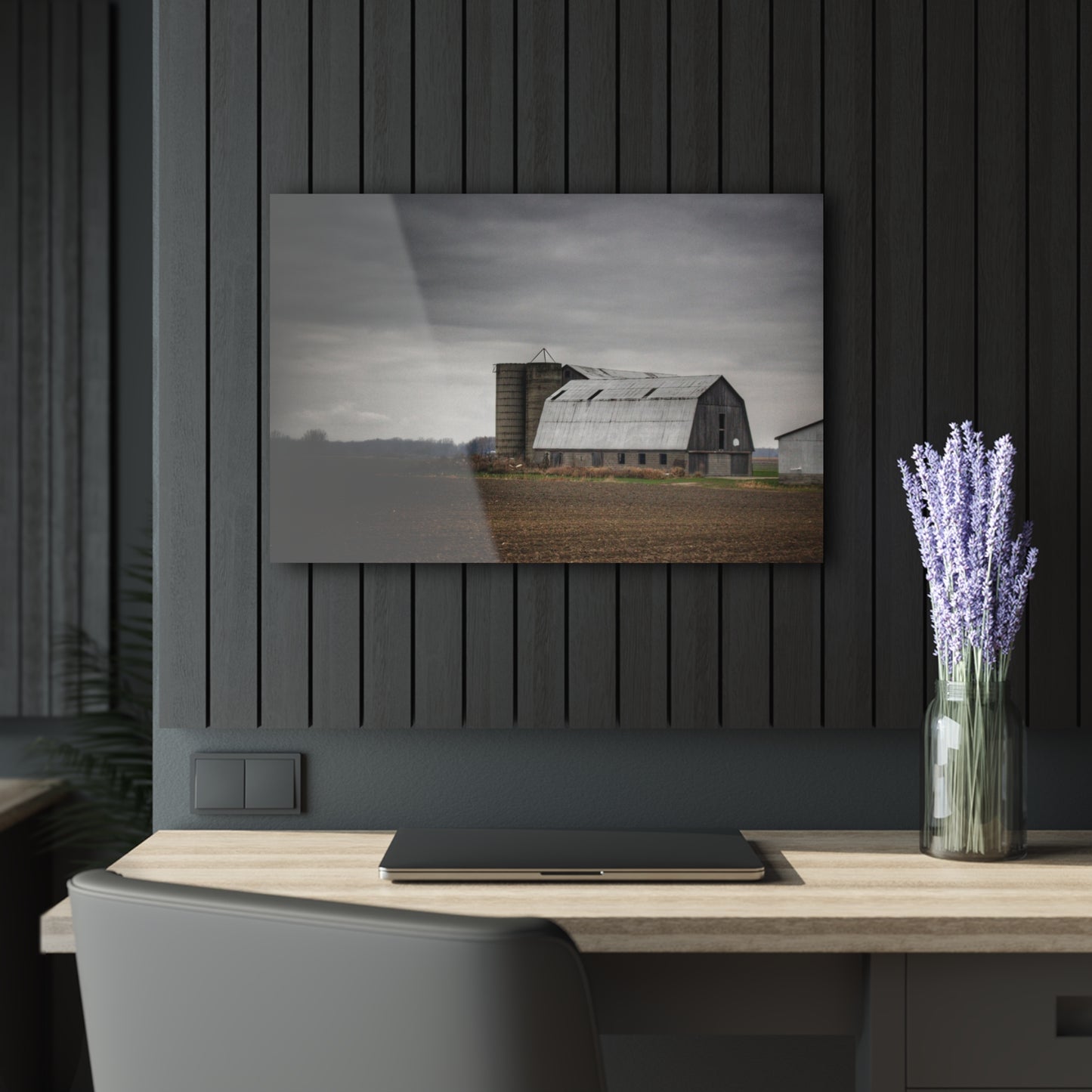 U R There Photography North Gates Road Old Grey II Rustic Farmhouse Acrylic Wall Print