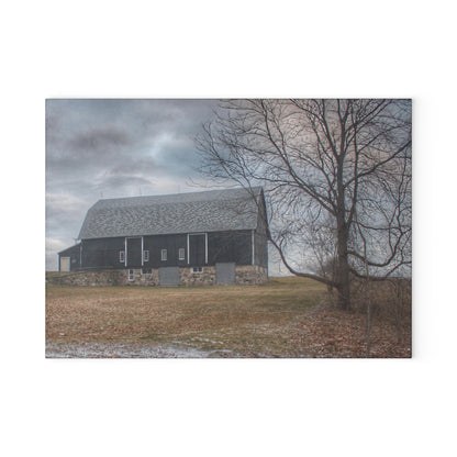 U R There Photography Attica Road Black Rustic Farmhouse Tempered-Glass Cutting Board