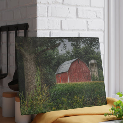 U R There Photography Mayville Lapeer Road Red Rustic Farmhouse Tempered-Glass Cutting Board