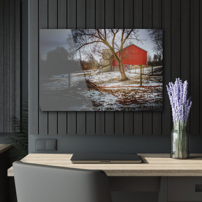 U R There Photography LeValley Road Red and Silo Rustic Farmhouse Acrylic Wall Print