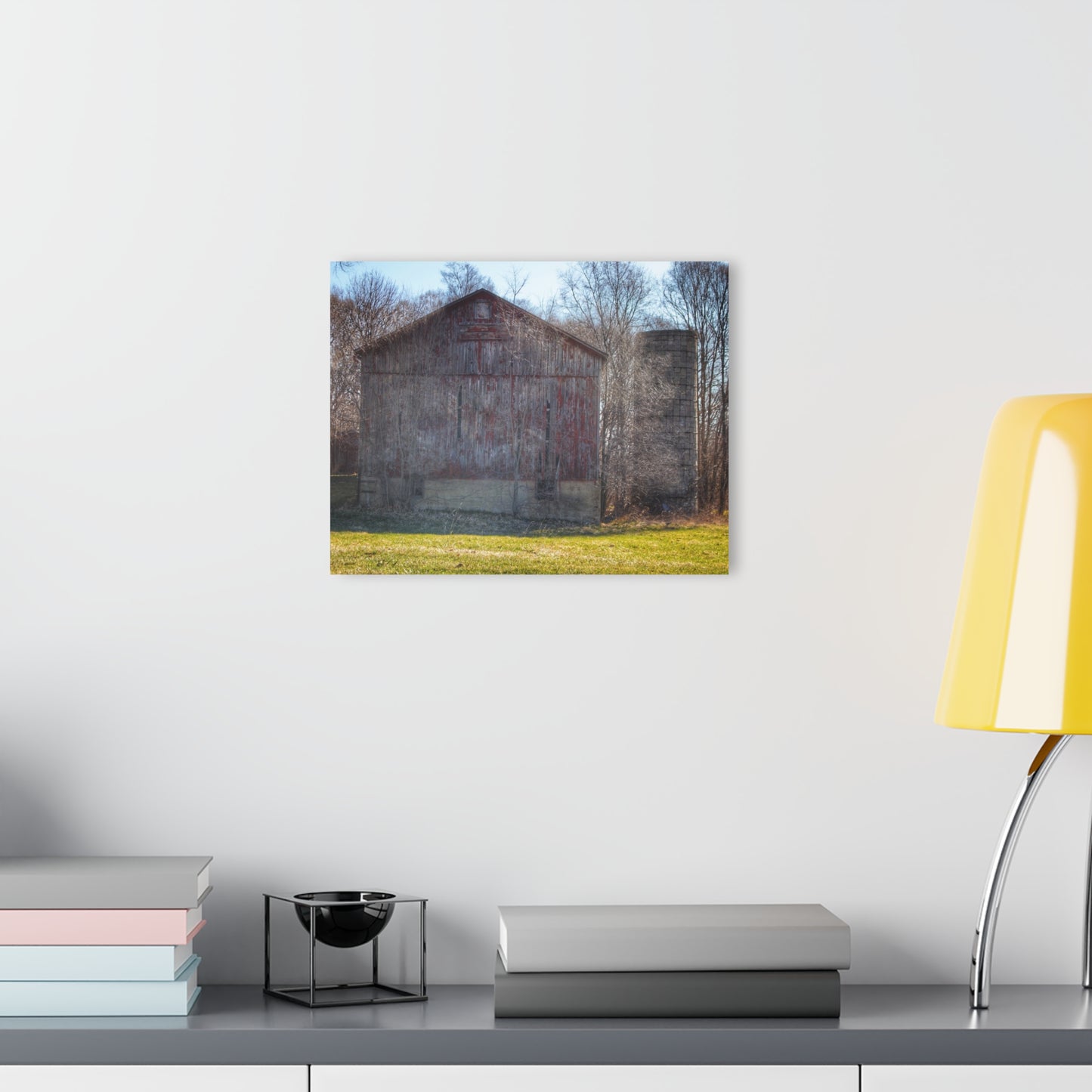 U R There Photography M-15 Red Rustic Farmhouse Acrylic Wall Print