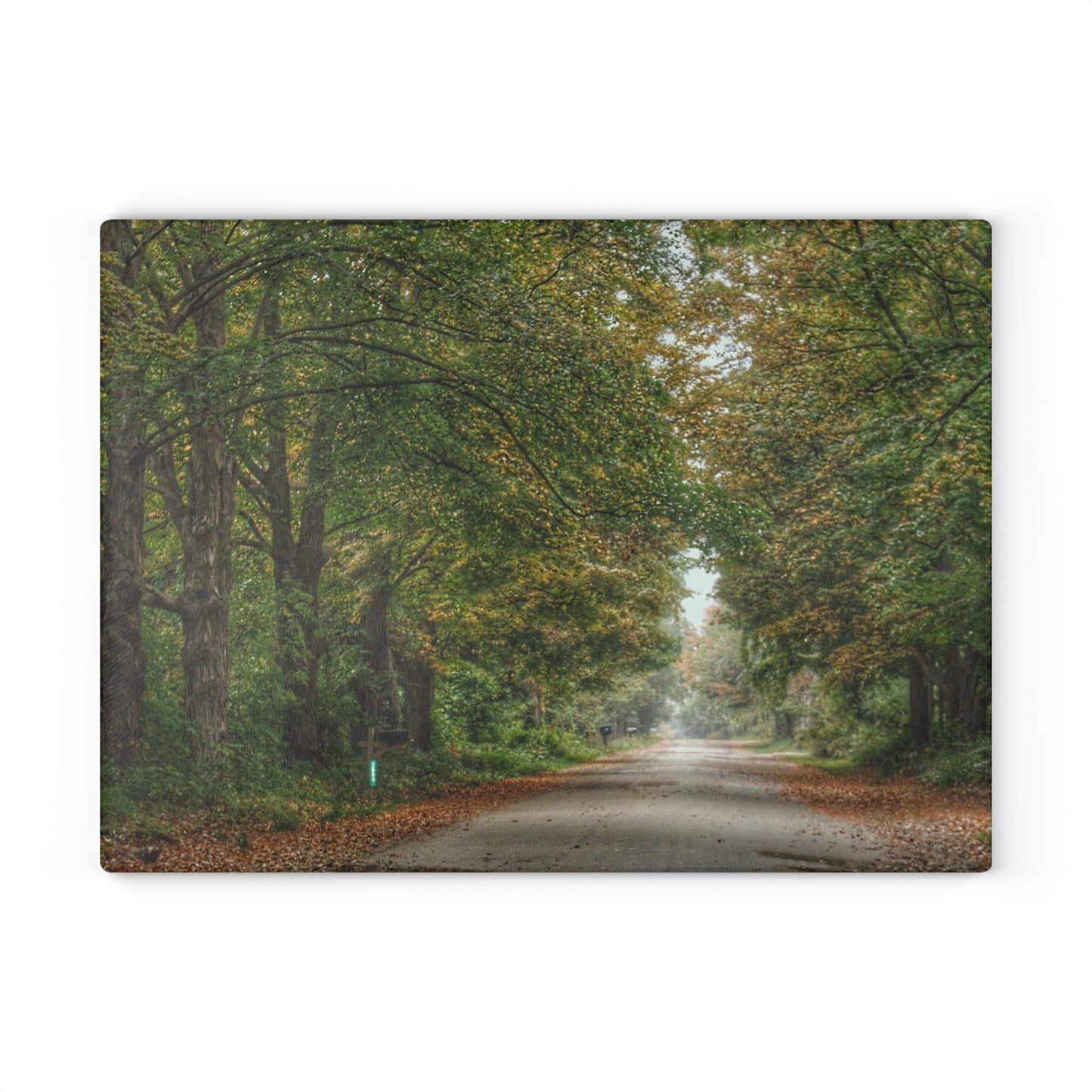 U R There Photography Country Roads in Millington Rustic Farmhouse Tempered-Glass Cutting Board