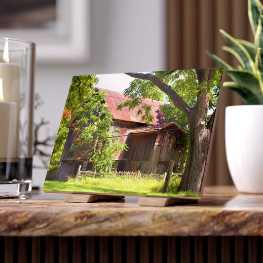 U R There Photography Oxford Rusted Red I Rustic Farmhouse Decorative Ceramic Tile