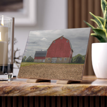 U R There Photography Cade Road Red I Rustic Farmhouse Decorative Ceramic Tile