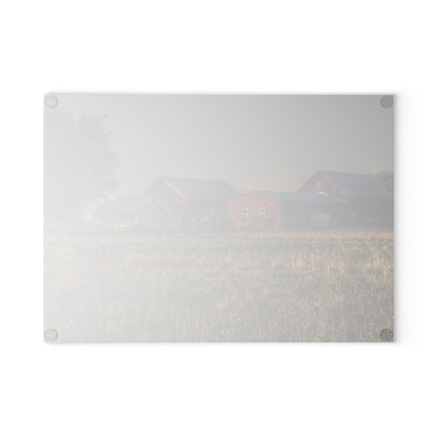 U R There Photography Shaw Road Farm Rustic Farmhouse Tempered-Glass Cutting Board