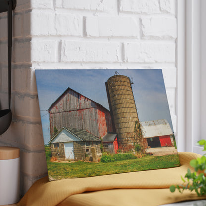 U R There Photography Marlette Red III Rustic Farmhouse Tempered-Glass Cutting Board