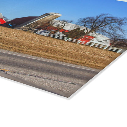 U R There Photography Marlette Reds Rustic Farmhouse Tempered-Glass Cutting Board