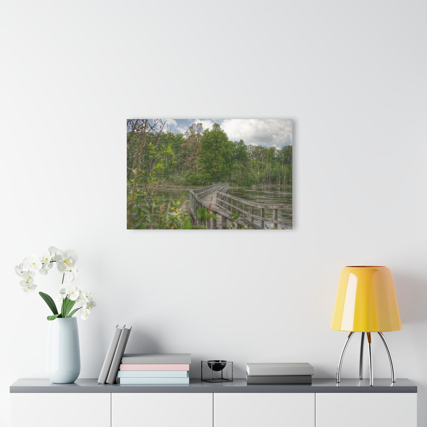 Barn Boutique Modern Farmhouse Acrylic Wall Print| Linear Park Bridge in Lapeer I