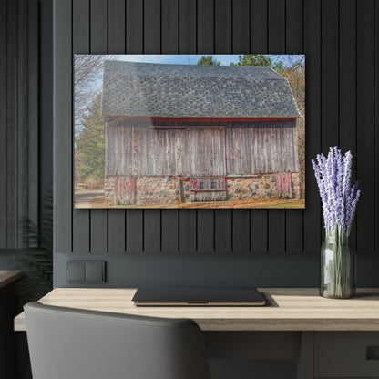 U R There Photography Leix Road Stone Red Rustic Farmhouse Acrylic Wall Print