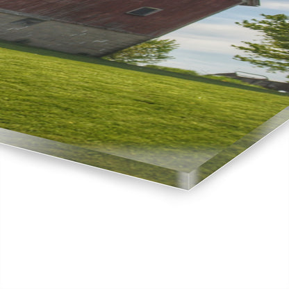 U R There Photography Mertz Road Quilted Red Rustic Farmhouse Acrylic Wall Print