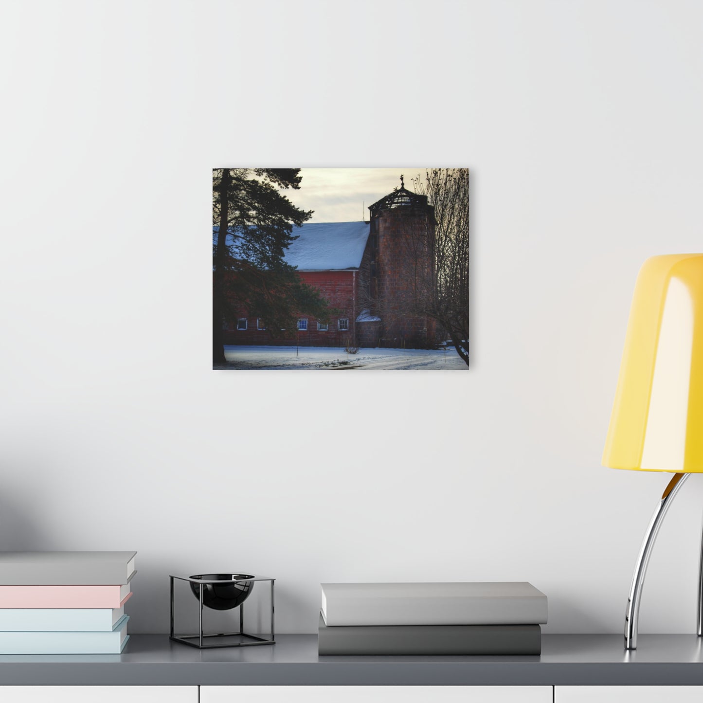 U R There Photography Ebeling Road Red Rustic Farmhouse Acrylic Wall Print