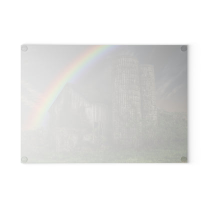 U R There Photography Somewhere Under the Rainbow Rustic Farmhouse Tempered-Glass Cutting Board