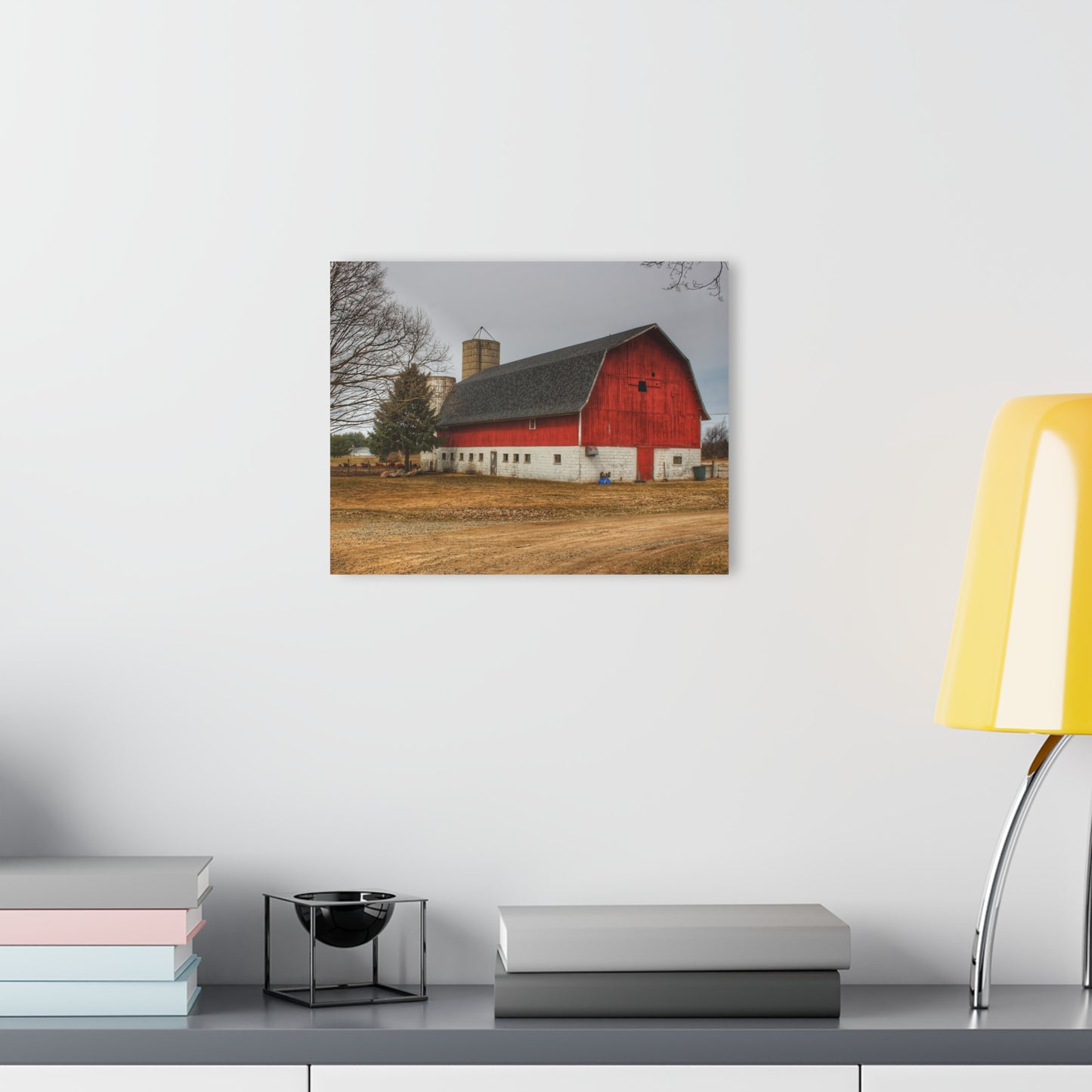 U R There Photography Hunters Creek Road Cow Barn II Rustic Farmhouse Acrylic Wall Print
