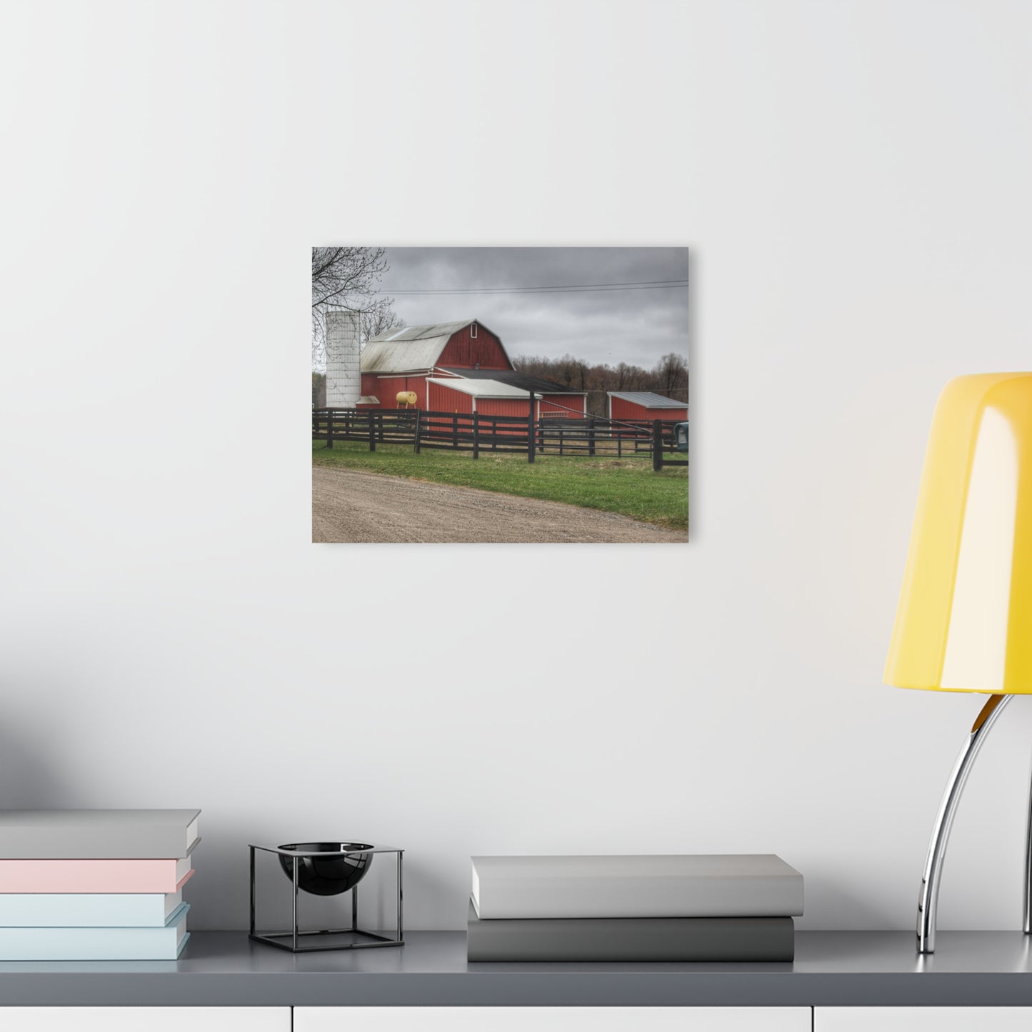 U R There Photography West Lake Road Happy Barn Rustic Farmhouse Acrylic Wall Print