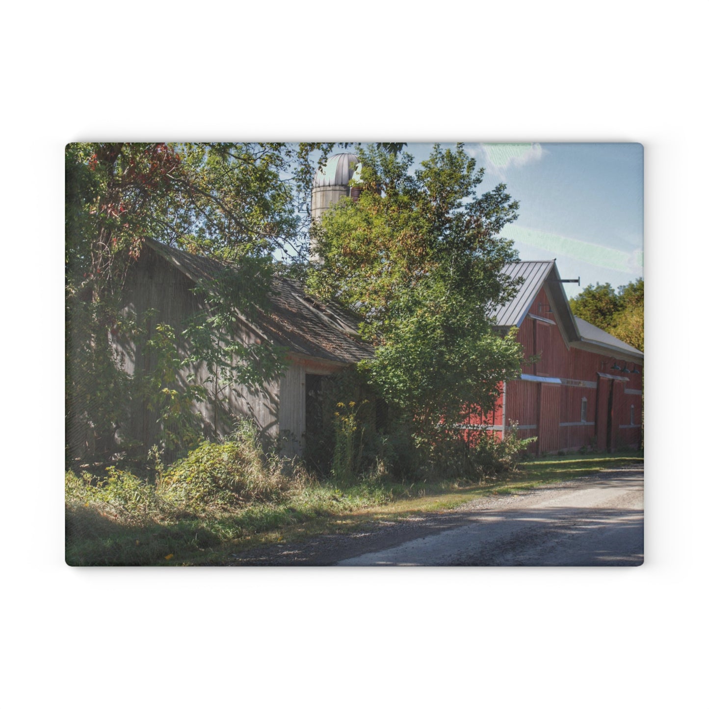 U R There Photography Bordman Roadside Buddies II Rustic Farmhouse Tempered-Glass Cutting Board