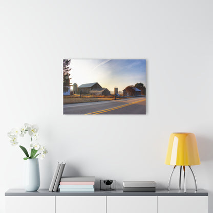 U R There Photography Wilder Road Foggy Morning Greys Rustic Farmhouse Acrylic Wall Print