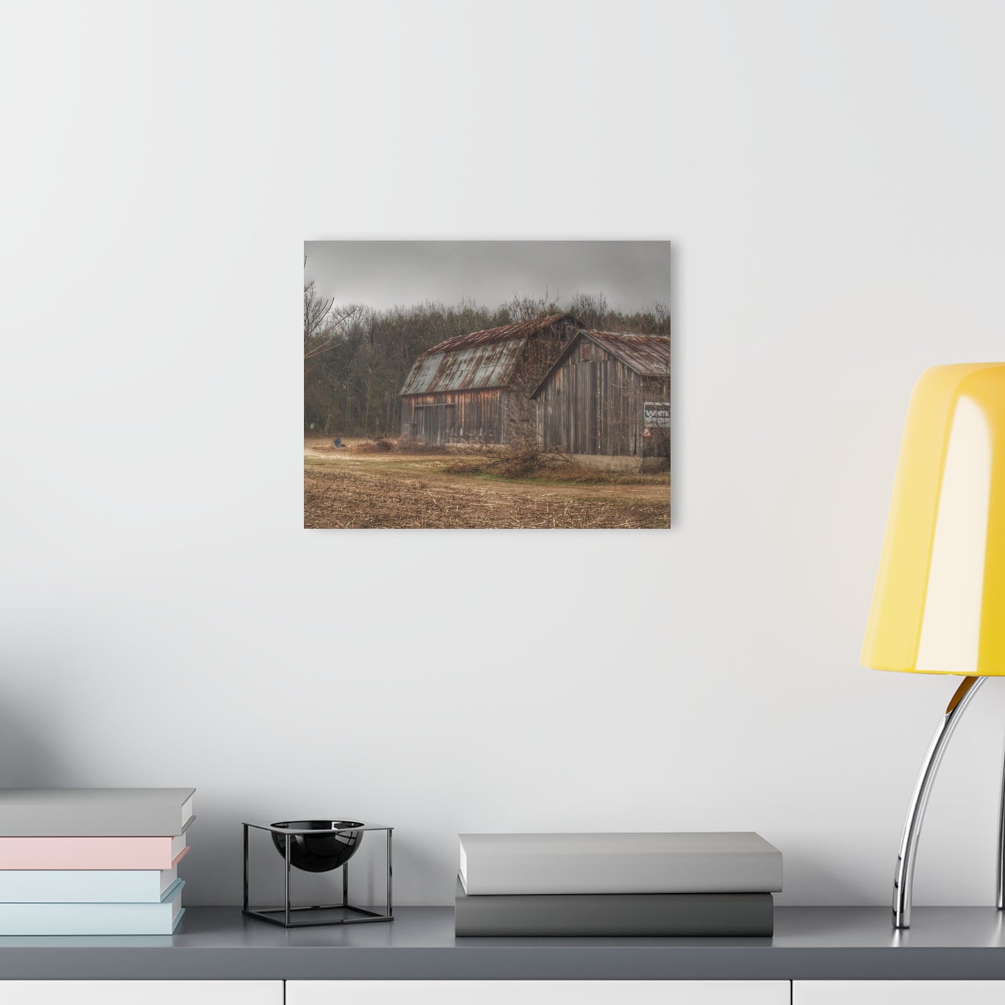 U R There Photography Arbela Road Greys Rustic Farmhouse Acrylic Wall Print