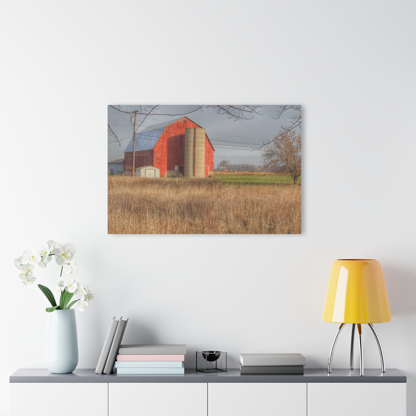 U R There Photography Harrington Road Red and Silo Rustic Farmhouse Acrylic Wall Print