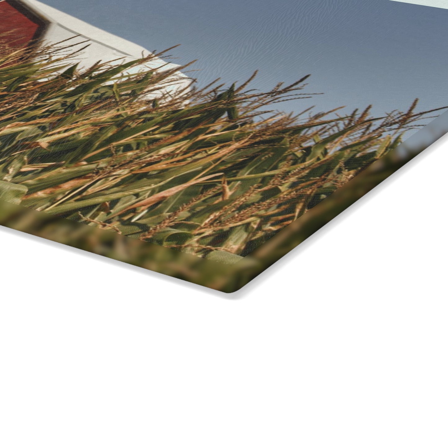 U R There Photography Beyond the Corn Rustic Farmhouse Tempered-Glass Cutting Board
