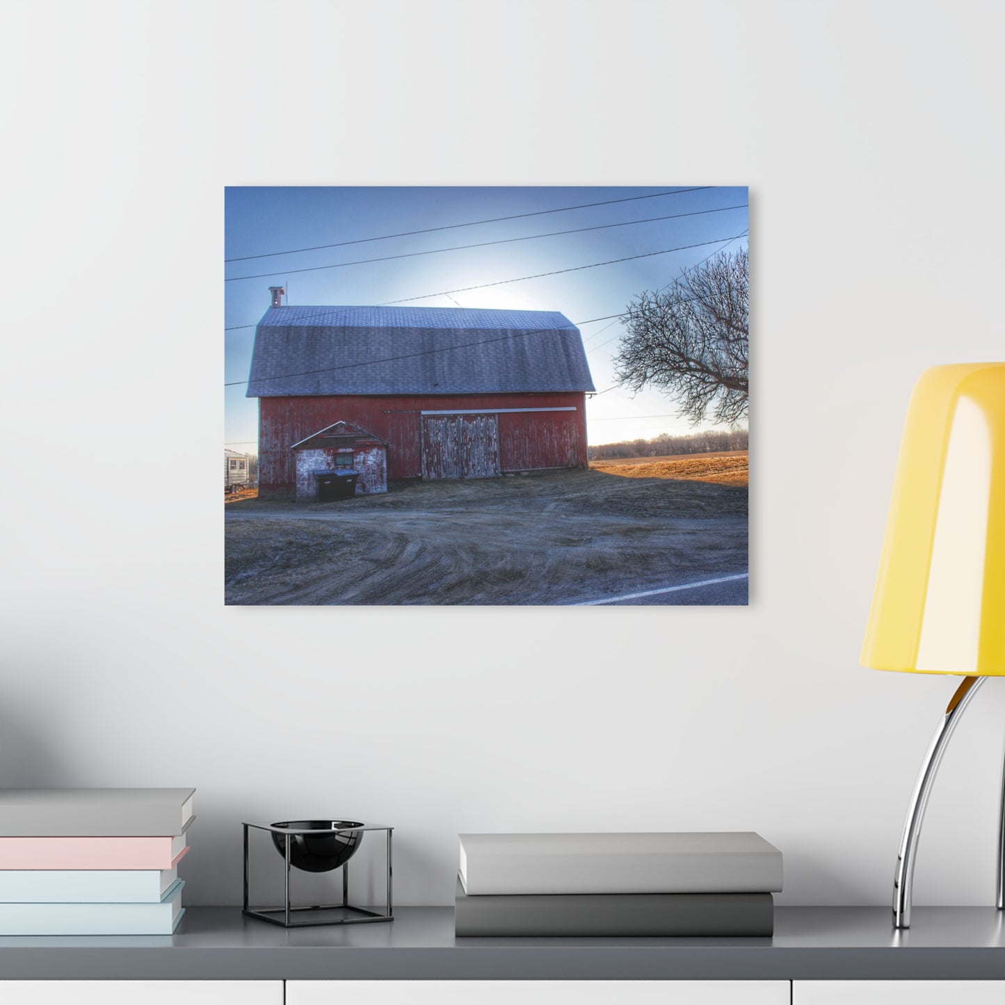 U R There Photography Rochester Red on a Spring Morning Rustic Farmhouse Acrylic Wall Print