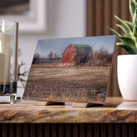 U R There Photography Bowers Road Goodland Red Rustic Farmhouse Decorative Ceramic Tile