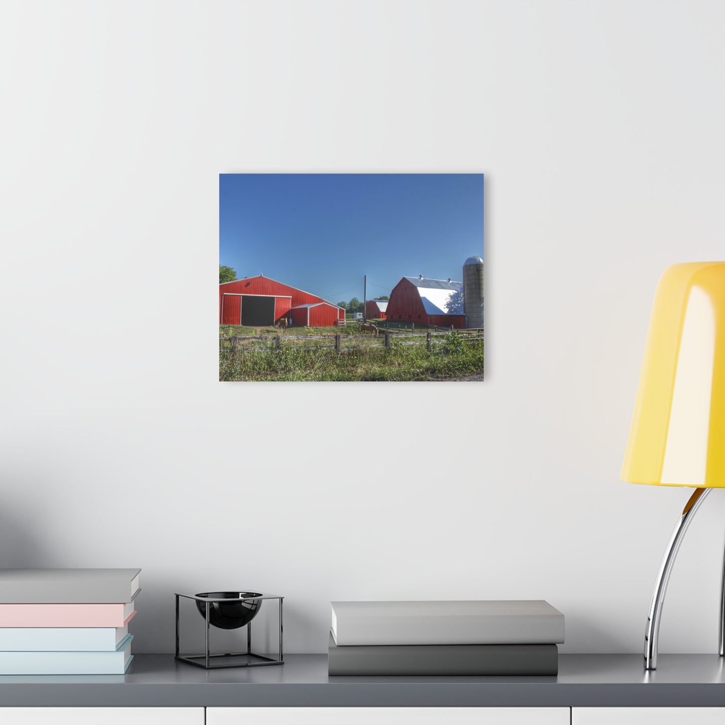 U R There Photography Mount Morris Road Farm and Horse Rustic Farmhouse Acrylic Wall Print