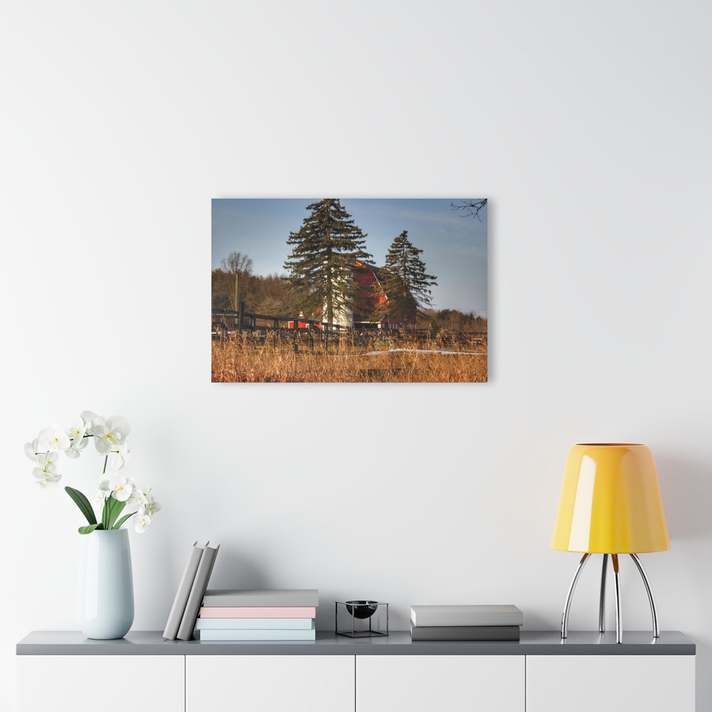 U R There Photography Blood Road Red I Rustic Farmhouse Acrylic Wall Print