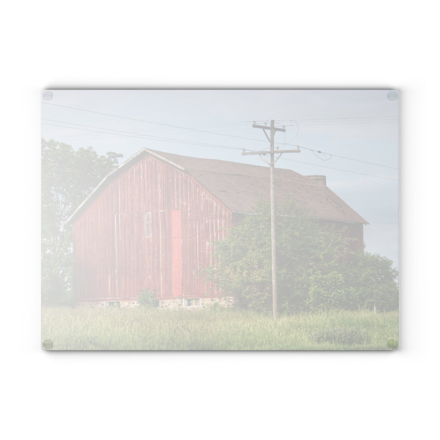 U R There Photography Armstrong Road Red I Rustic Farmhouse Tempered-Glass Cutting Board