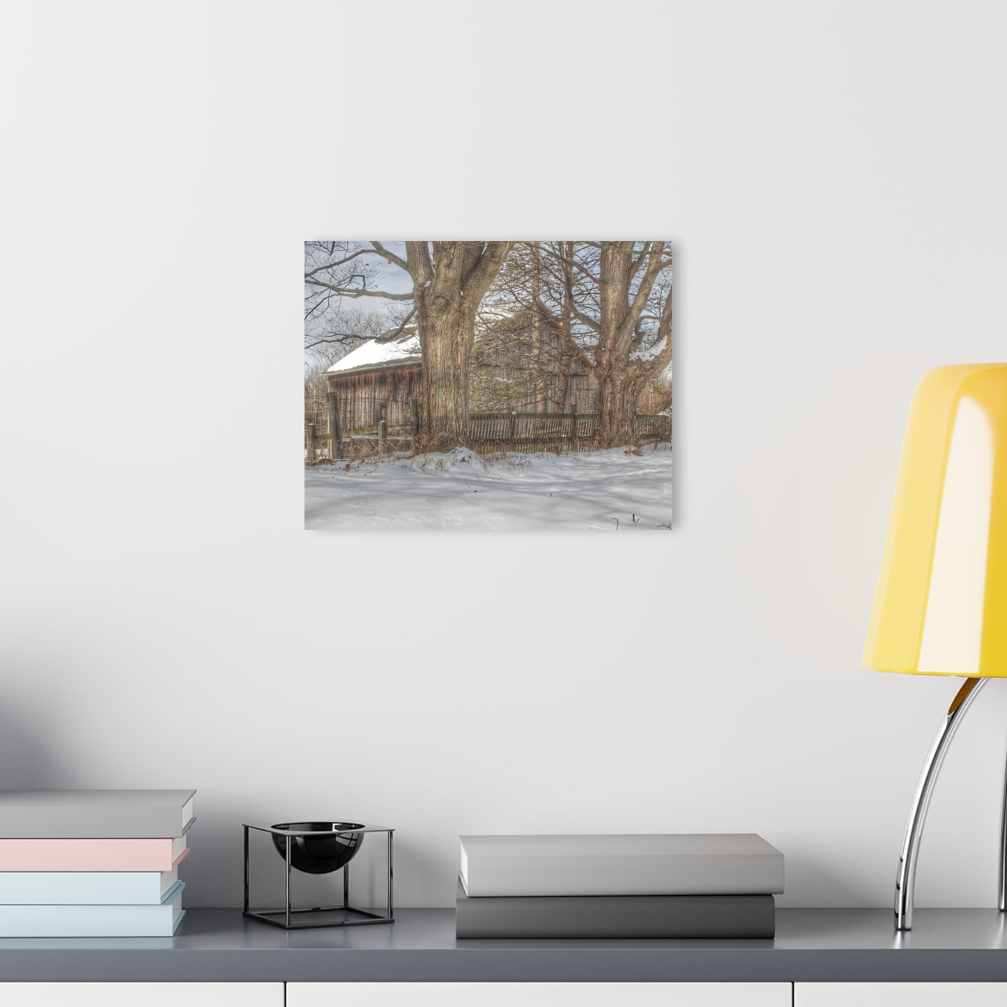 U R There Photography English Road Grey Rustic Farmhouse Acrylic Wall Print