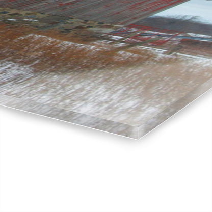 U R There Photography Lake Pleasant Stone Red and Little Grey Rustic Farmhouse Acrylic Wall Print