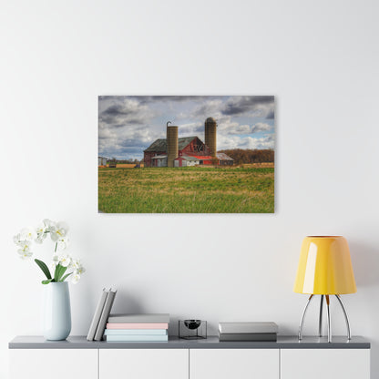 U R There Photography Centerline Road Red Rustic Farmhouse Acrylic Wall Print