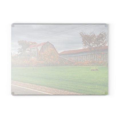 U R There Photography Galbraith Road Red Rustic Farmhouse Tempered-Glass Cutting Board