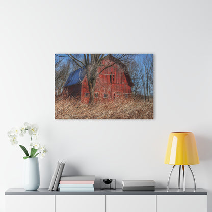 U R There Photography East Dodge Road Red Rustic Farmhouse Acrylic Wall Print