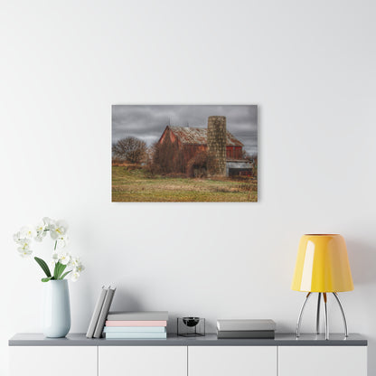 U R There Photography Slattery Road Old Red and Silo I Rustic Farmhouse Acrylic Wall Print