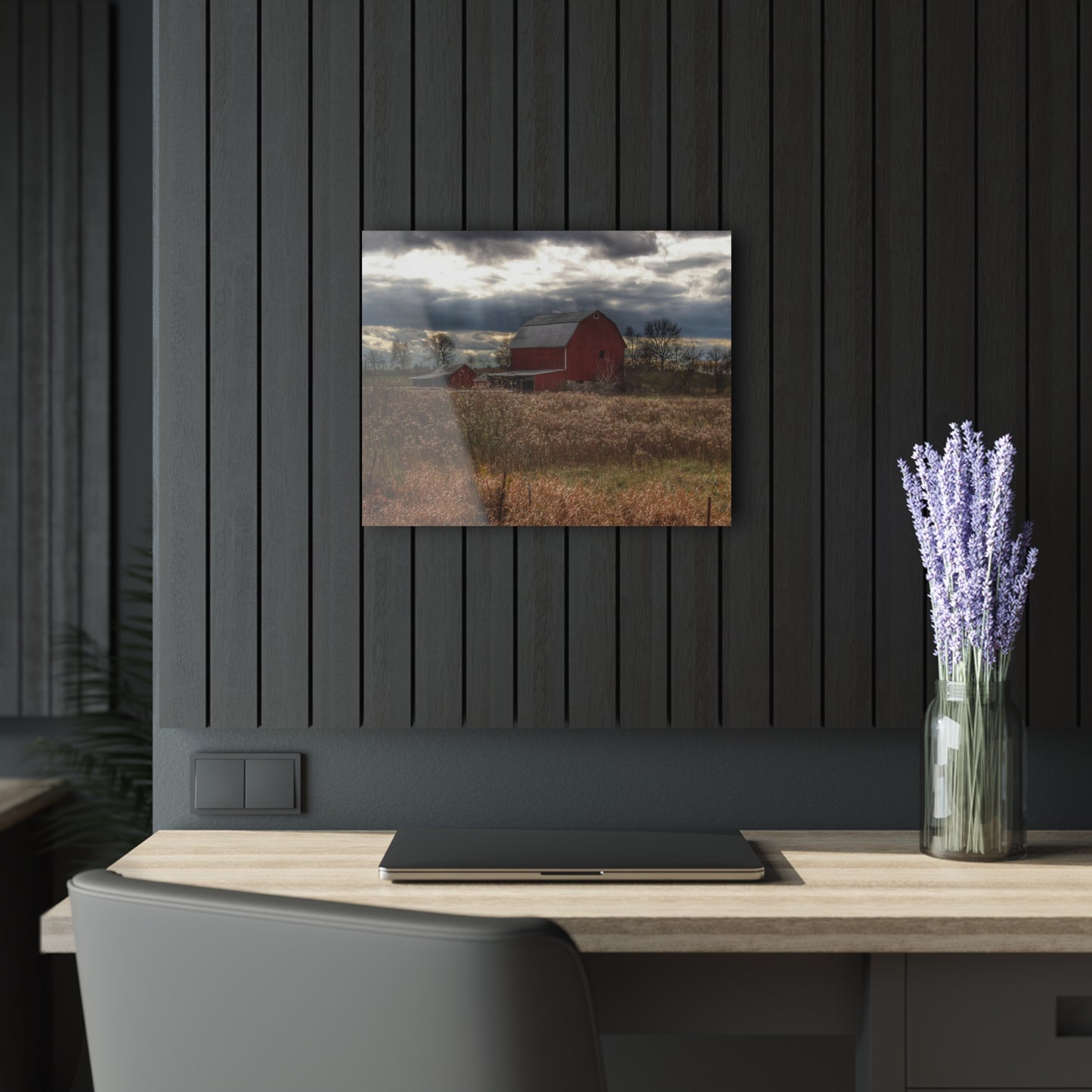 U R There Photography Booth Road Cow Barn II Rustic Farmhouse Acrylic Wall Print