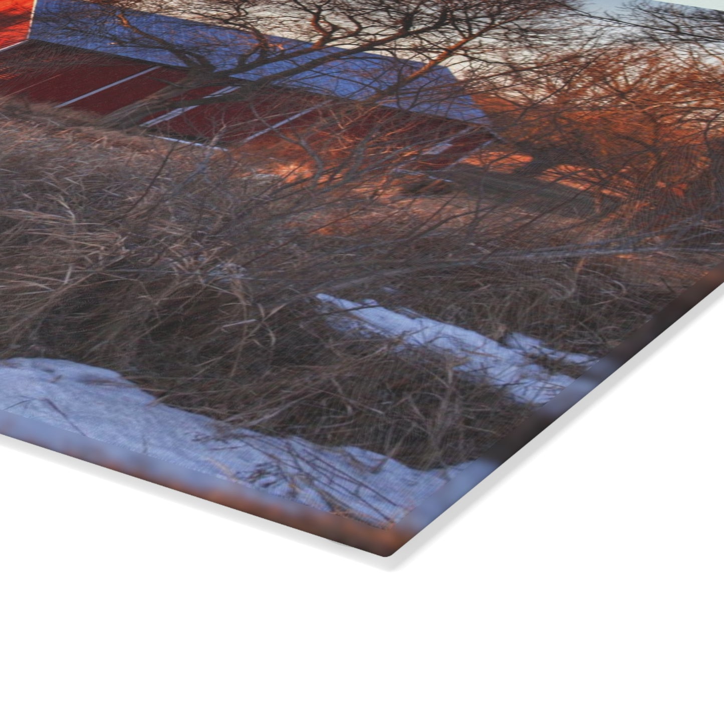 U R There Photography Early Spring on Mount Morris Road Rustic Farmhouse Tempered-Glass Cutting Board