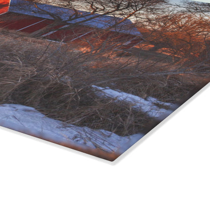 U R There Photography Early Spring on Mount Morris Road Rustic Farmhouse Tempered-Glass Cutting Board
