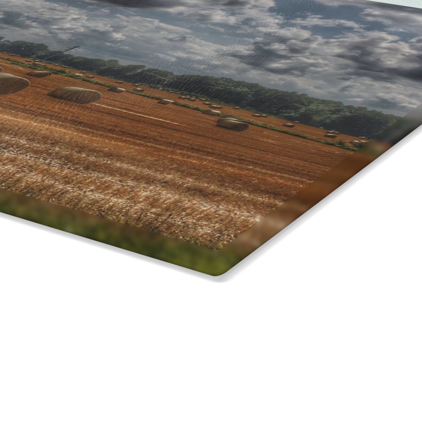 U R There Photography Haybale Heaven Rustic Farmhouse Tempered-Glass Cutting Board