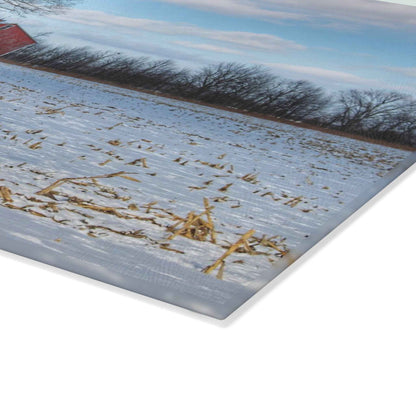 Rustic Farmhouse Cutting Board| Across Barnes Roads Frozen Corn Field
