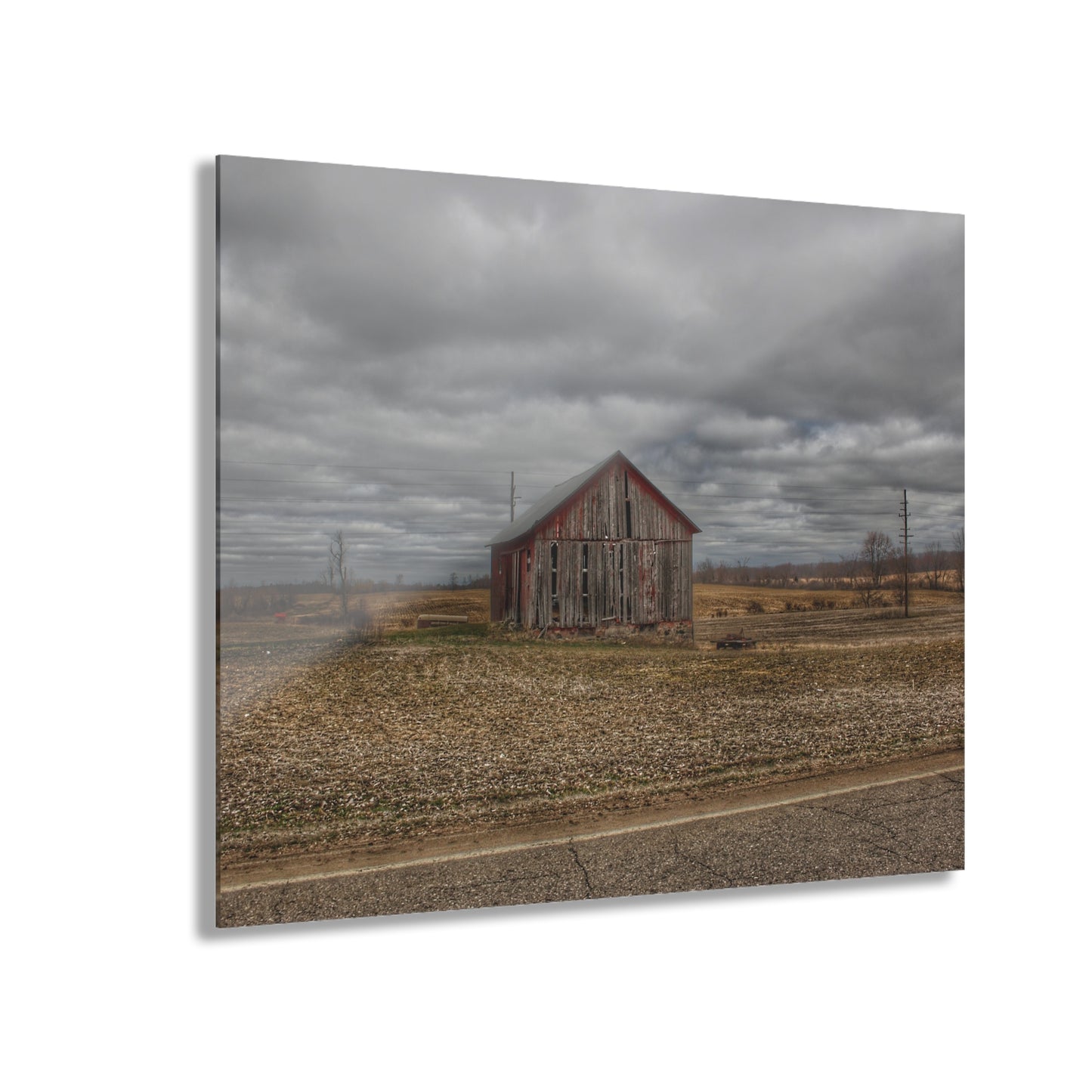 U R There Photography Barnes Road Little Red III Rustic Farmhouse Acrylic Wall Print