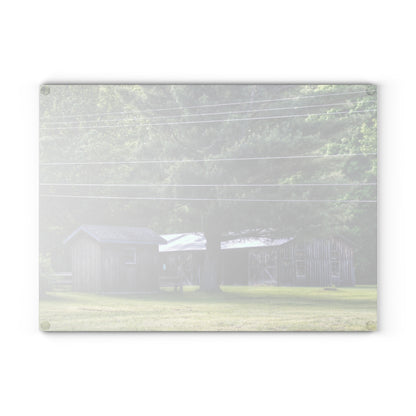U R There Photography Leonard Road Roadside Greys Rustic Farmhouse Tempered-Glass Cutting Board