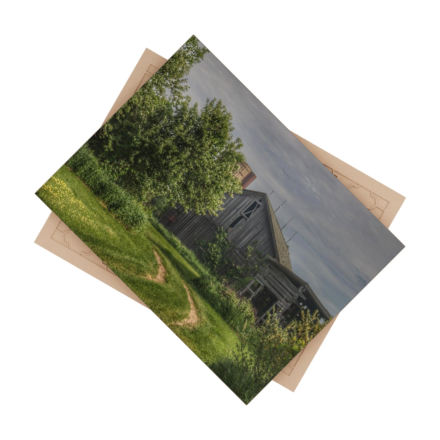 U R There Photography Barkley Road Greys I Rustic Farmhouse Decorative Ceramic Tile 6" × 8" Glossy