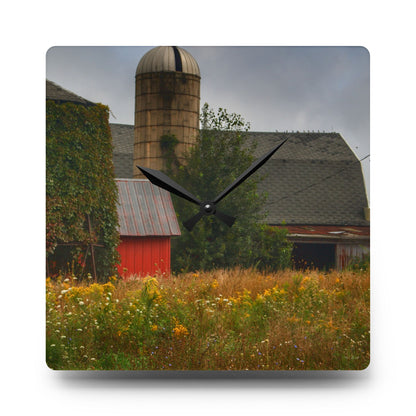 U R There Photography Silo of Otisville Rustic Farmhouse Acrylic Analog Wall Clock