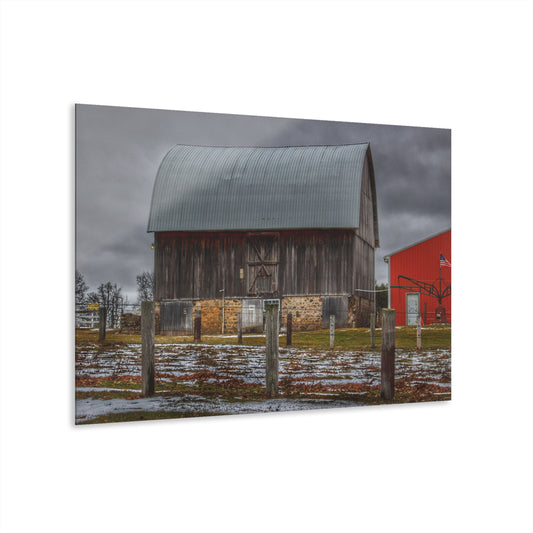 U R There Photography Schott Road Grey III Rustic Farmhouse Acrylic Wall Print